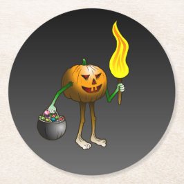 Jack O'lantern ute för att lura eller locka Underlägg Papper Rund