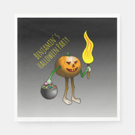 Jack O'lantern ute och trick or treatar Pappersservett