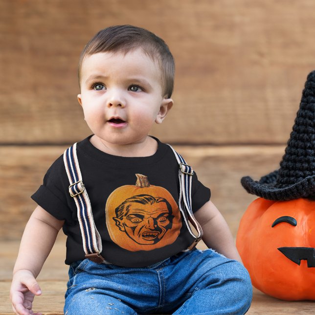 Jack o'Lantern Vampire Ansikte, Halloween Pumpkin Tee Shirt (Jack o' Lantern Vampire Face, Halloween Pumpkin Baby T-Shirt)