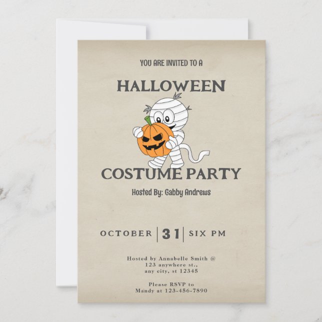 Jack-O'Lantern Vintage Halloween Inbjudningar (Framsida)