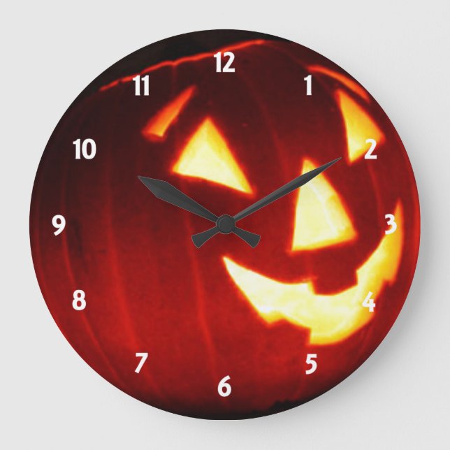 Jack o'Lantern Wall Clock Stor Klocka (Framsida)