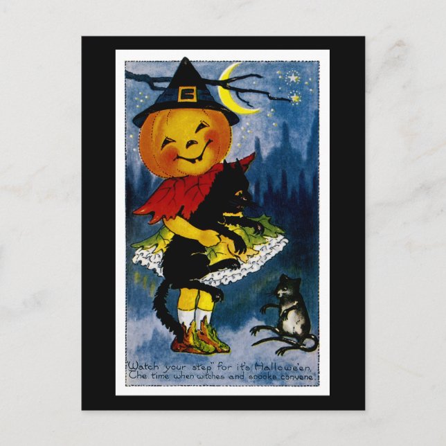 Jack o'Lantern Witch Vykort (Framsida)