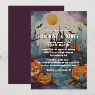 Jack O'Lanternes Haunted Mansion Halloween fest Inbjudningar