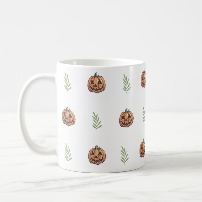 Jack O'LanternHappy Haloween Kaffemugg (Vänster)