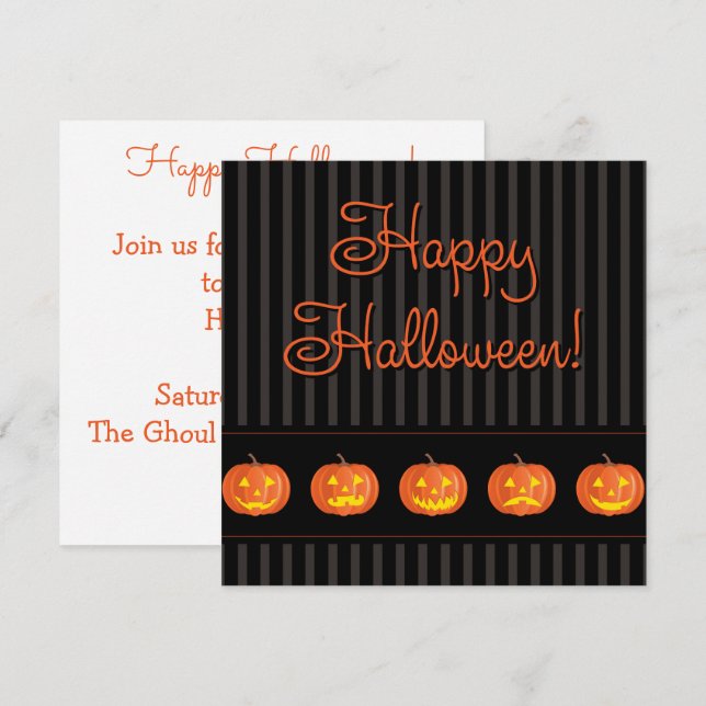 Jack O'Lanternor! Inbjudningar (Fram/baksida)