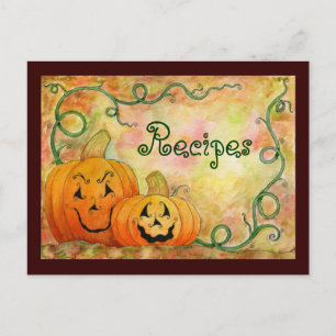 Jack O'Lanterns Recept Card Vykort
