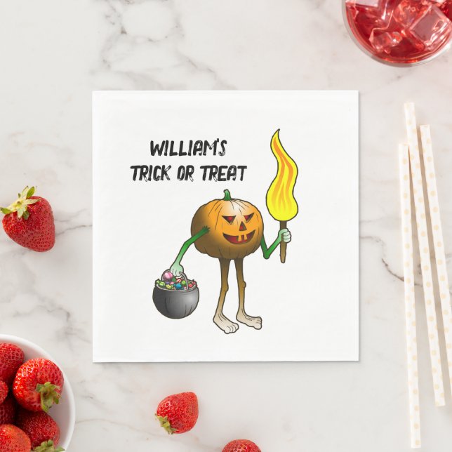 Jack O'lanterns Trick or Treat on Halloween night Pappersservett (Insitu)