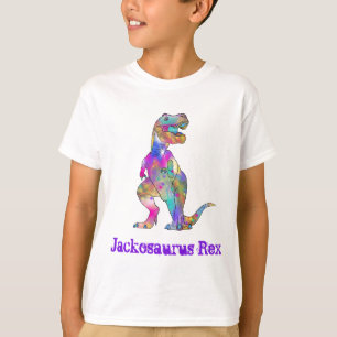 Jack osaurus Rolig Färgrik Söt T Rex Dinosaurie Shirt