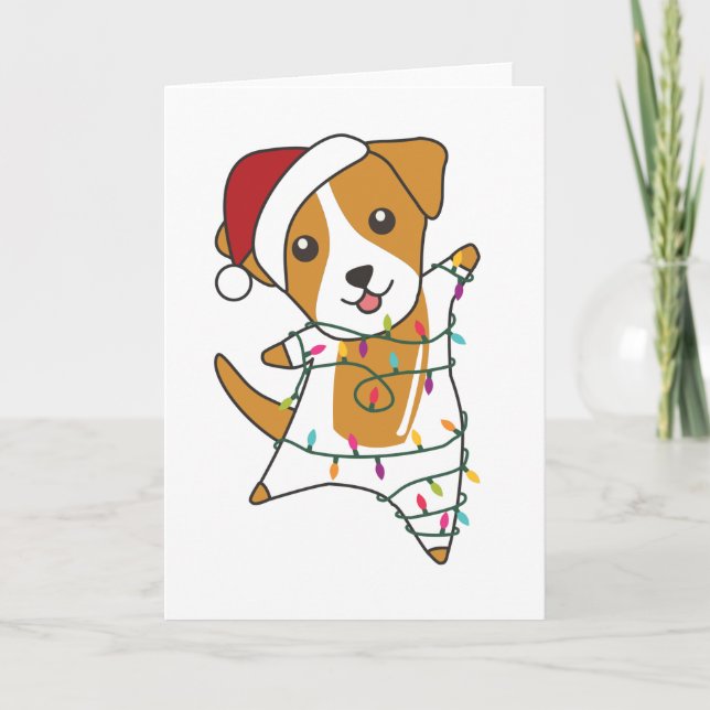 Jack Russel jul Hund Winter Animals Hundar Kort (Framsida)