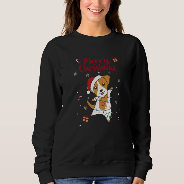Jack Russel jul Hund Winter Animals Hundar T Shirt (Framsida)