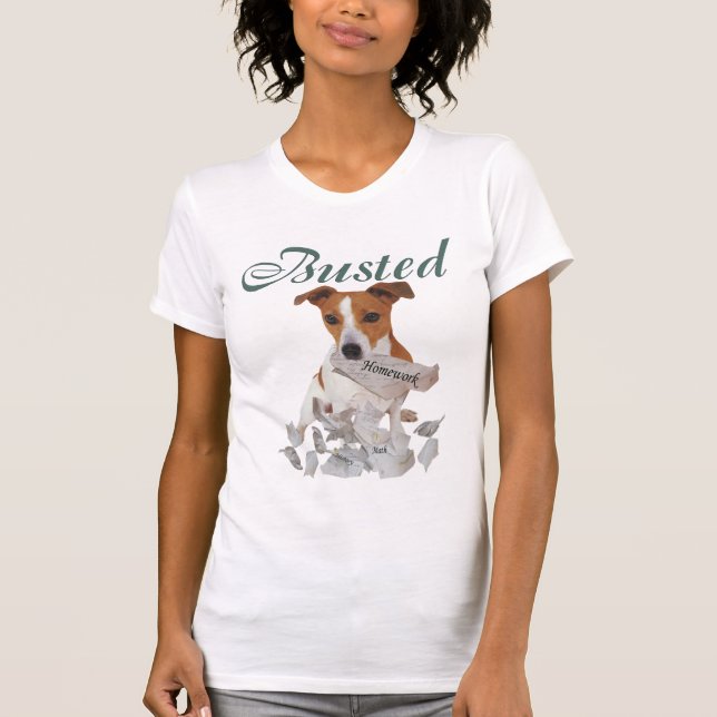 Jack Russel-märkt apparat Tee Shirt (Framsida)