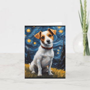 Jack Russel med halsband Målningstryck Kort