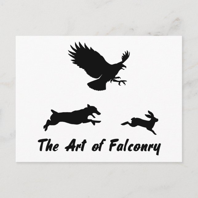 Jack Russel och Falconry Vykort (Framsida)