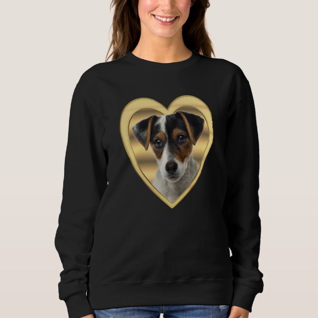 Jack Russel Terrier Dog Heart  Jack Russel Terrier T Shirt (Framsida)