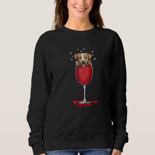 Jack Russel Terrier Drunk i Vin T Shirt