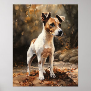 Jack Russel Terrier Hund Art Print Poster