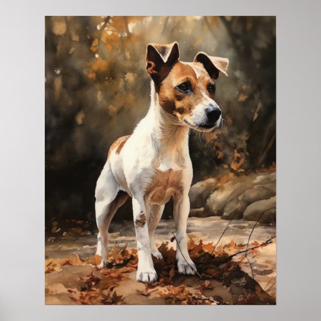 Jack Russel Terrier Hund Art Print Poster (Framsidan)