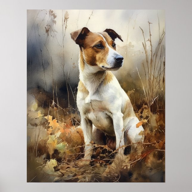 Jack Russel Terrier Hund Art Print Poster (Framsidan)
