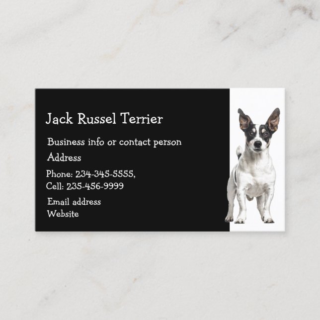 Jack Russel Terrier Hund Breeder Pet Sitter Visitkort (Framsida)