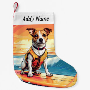 Jack Russel Terrier Hund Liten Julstrumpa