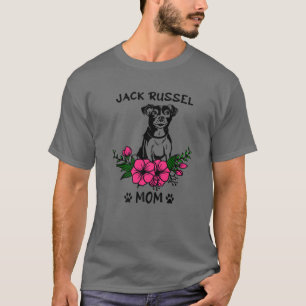 Jack Russel Terrier Mamma Hund Mor Pet Blommigt Fl T Shirt