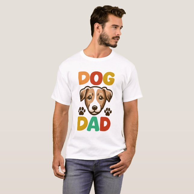Jack Russel Terrier Pappa Typography T Shirt (Hel framsida)