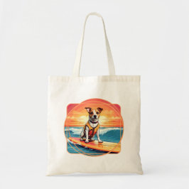 Jack Russel Terrier Surfande Hund Tygkasse