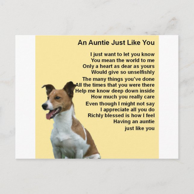 Jack Russell - Auntie Dikt Vykort (Framsida)