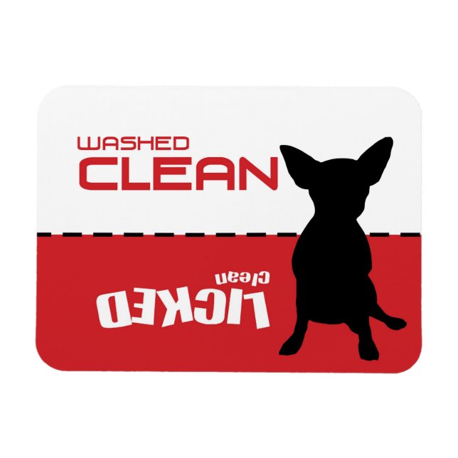 Jack Russell Chi, Dishwasher Magnet - Slickat Clea (Horisontell)