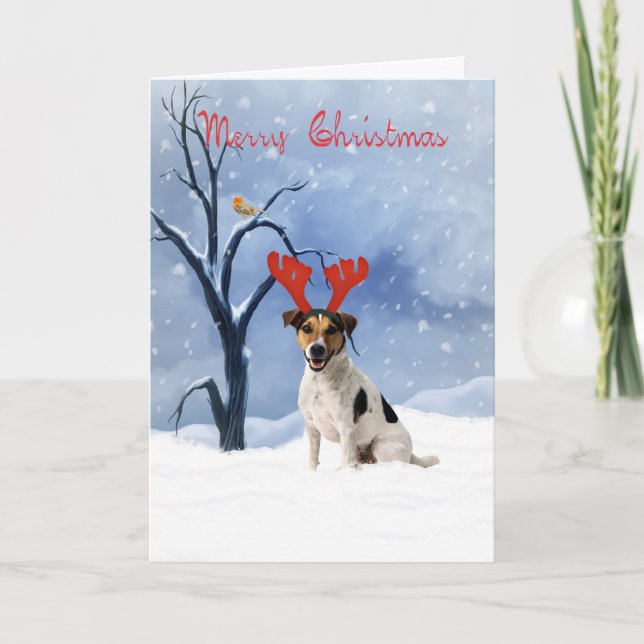 jack russell christmas-kort - bulldog har renar helgkort (Framsida)