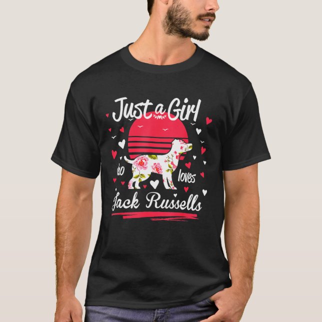 Jack Russell Design Bara en flicka som Kärlek Jack T Shirt (Framsida)