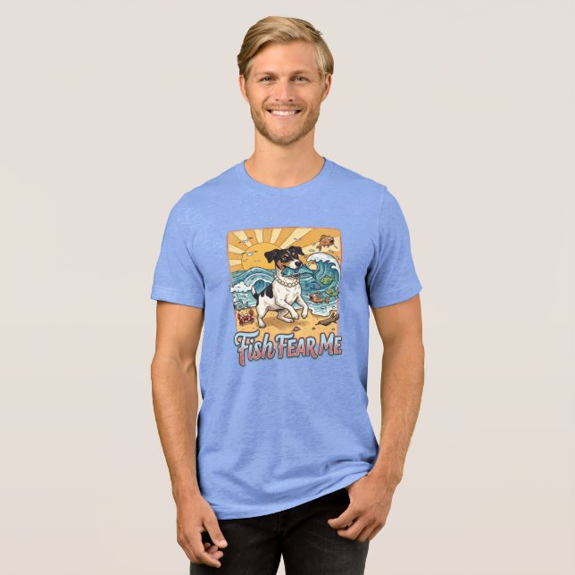 jack russell fiskeshirt t shirt (Framsida Full)