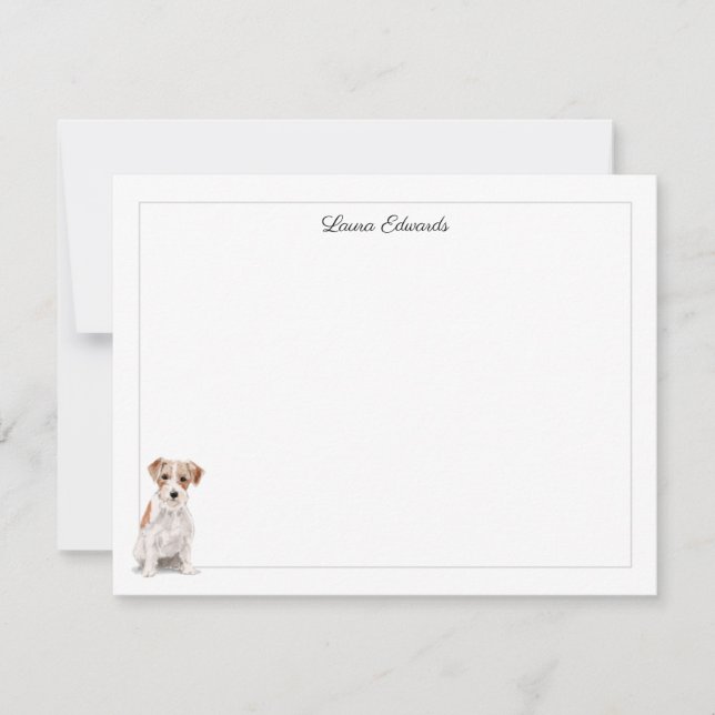 Jack Russell Grått Gräns Personlig Anteckningskort (Framsida)