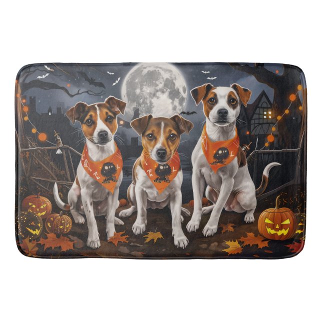 Jack Russell Halloween Kuslig Badrumsmatta (Framsidan)