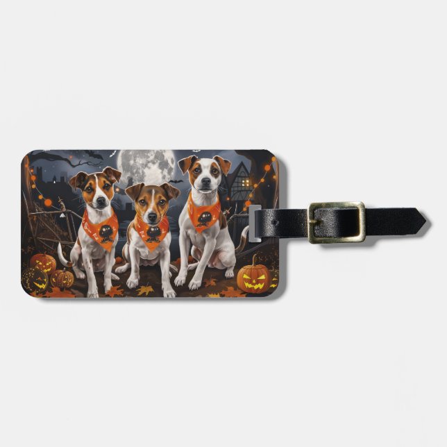 Jack Russell Halloween Kuslig Bagagebricka (Horisontell Framsida)