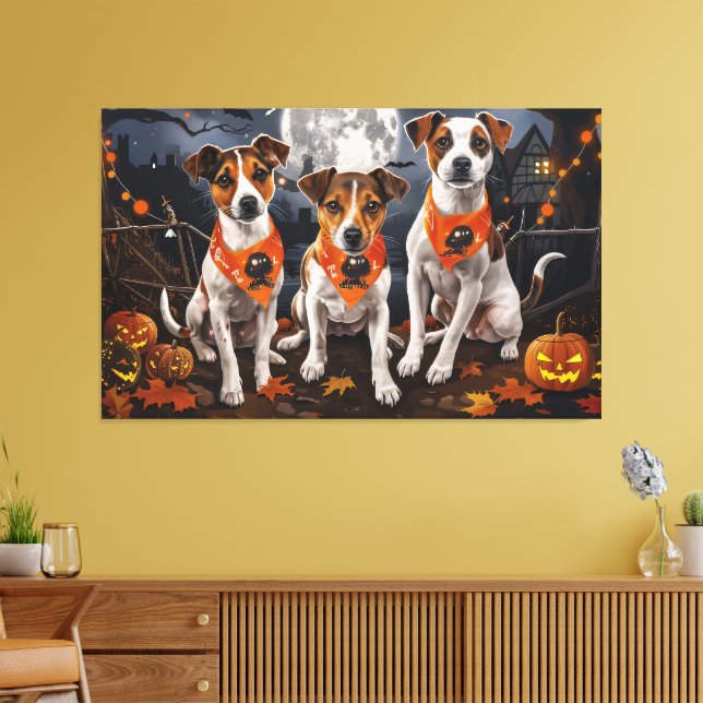 Jack Russell Halloween Kuslig Canvastryck (Insitu (Vardagsrum))