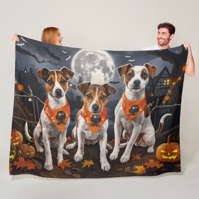 Jack Russell Halloween Kuslig Fleecefilt (På plats)