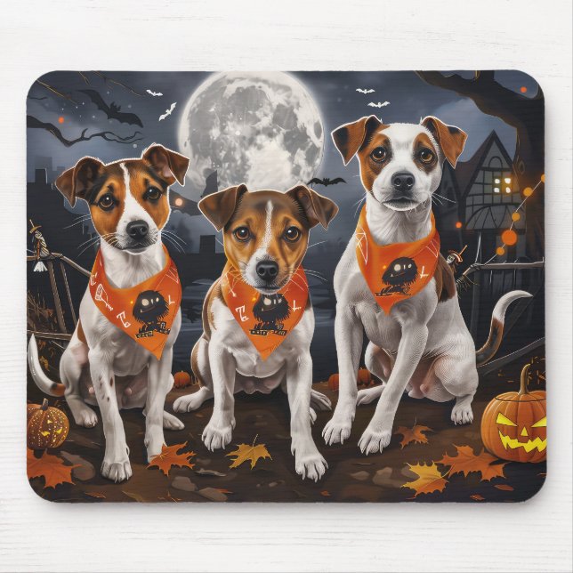 Jack Russell Halloween Kuslig Musmatta (Framsidan)