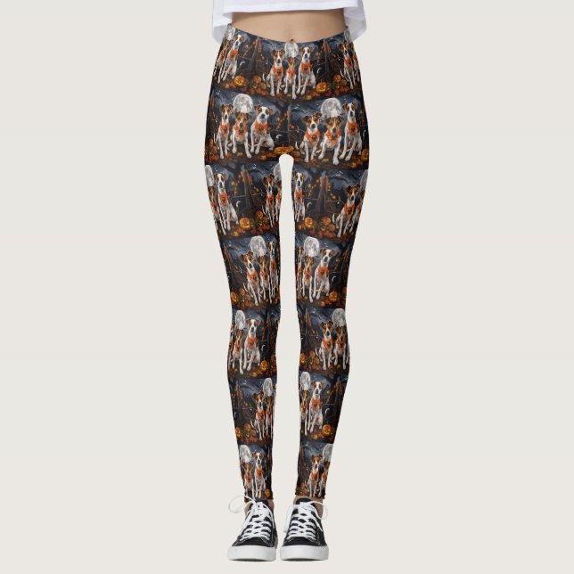 Jack Russell Halloween Spooky Leggings (Framsida)