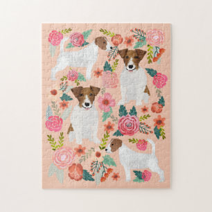 Jack Russell Hund Blommigts Pussel