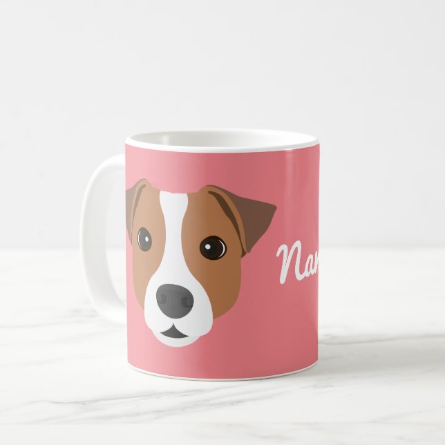 Jack Russell Hund Coffee Mugg (Framsida vänster)