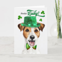 Jack Russell Hund Feelin' Lucky St patrick's day Helgkort
