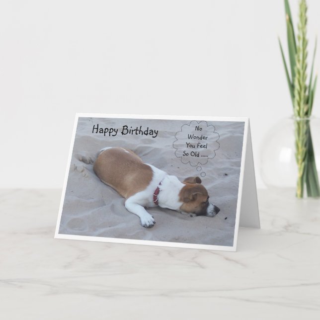 Jack Russell Hund Humous Birthday Kort (Framsida)