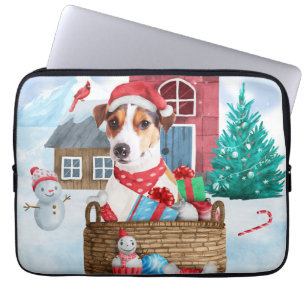 Jack Russell Hund I Hund i snö Laptop Fodral
