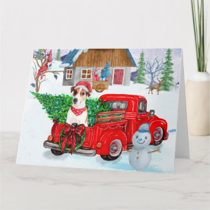 Jack Russell Hund i jul leveransbil Snö Kort