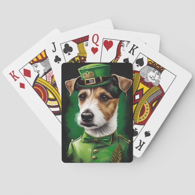 Jack Russell Hund i St. Patrick Dress Casinokort (Baksidan)