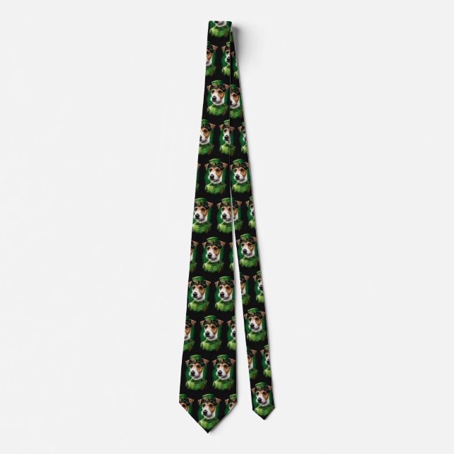 Jack Russell Hund i St. Patrick Dress Slips (Framsida)