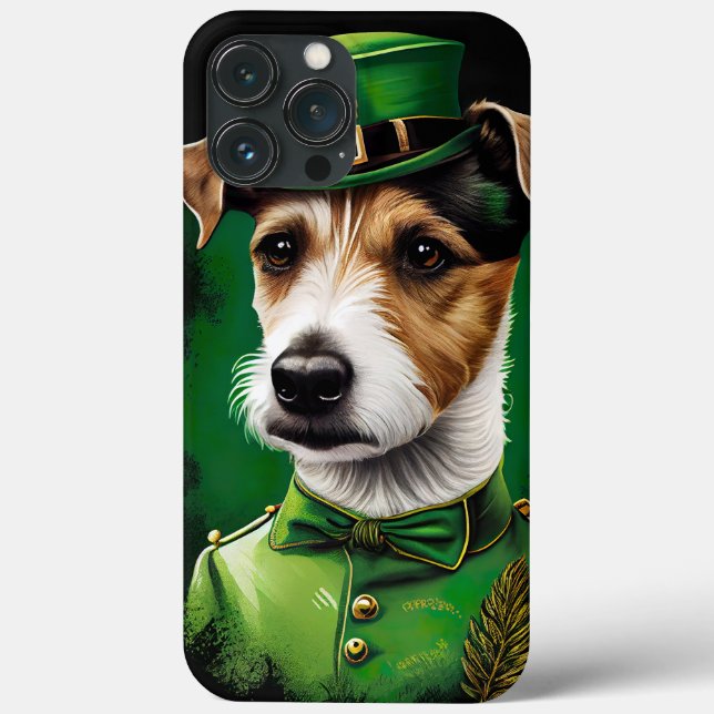 Jack Russell-hund i St. Patrick's Day-dräkt (Baksida)