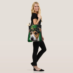 Jack Russell hund i St. Patrick's Day dräkt Tygkasse