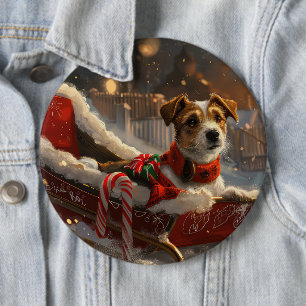Jack Russell Hund jul Festive Knapp